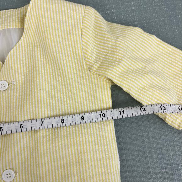 Vintage Yellow Seersucker Stripe Suit 6-12 Months USA - Picture 12 of 13